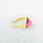 Pink Tourmaline Ring - Sterling Silver Ring - Gold Plated Ring - Gemstone Silver Jewelry - Gift for Mom- Delicate Ring - Christmas Gift Ring